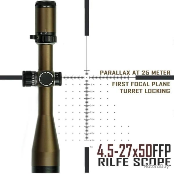 Skwoptique 4.5-27x50 FFP Tube 30MM Lunette Paiement en 3 ou 4 fois - LIVRAISON GRATUITE !!!