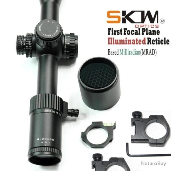 Skwoptique 4-20x50 FFP MIL Tube 30MM Lunette Paiement en 3 ou 4 fois - LIVRAISON GRATUITE !!!