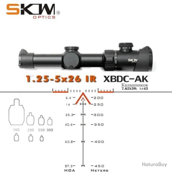 Skwoptique 1.25-5x26A Avec Collier Tube 30MM Lunette Paiement en 3 ou 4 fois -LIVRAISON GRATUITE !!!