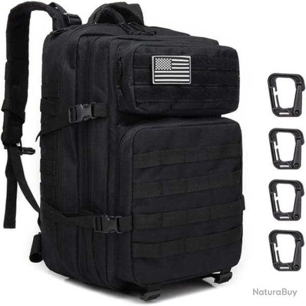 Sac Militaire Tactique 45LGrande Capacit� �tanche  Randonn�e Escalade Chasse P�che Trekking Noir