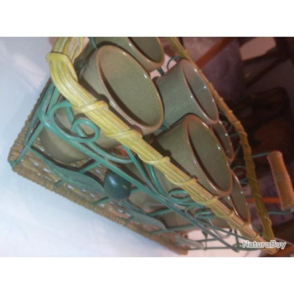 Lot 6 verre  cidre avec prsentoir.