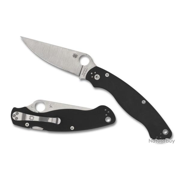 Couteau Spyderco Military 2 Compression Lock Lame Acier S30V Satin Manche G10 Clip Made USA SC36GP2