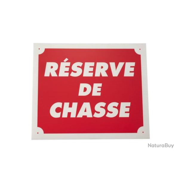 Panneau de signalisation Januel r�serve de chasse - Polypropyl�ne/Rouge / 25x30 cm