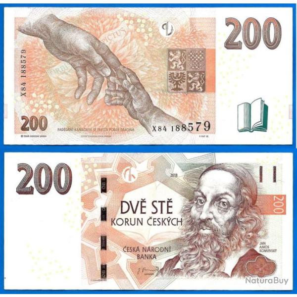 Republique Tcheque 200 Couronnes 2018 Serie X Billet Korun Tchequie Couronne