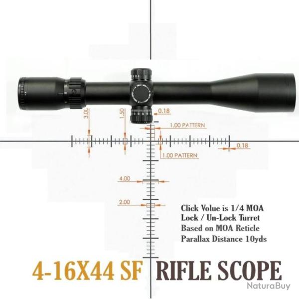 Skwoptique 4-16x44 SF Tube 30MM Lunette Paiement en 3 ou 4 fois -LIVRAISON GRATUITE !
