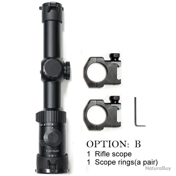 Skwoptique 1-25x56 Avec Montage B  Tube 30MM Lunette Paiement en 3 ou 4 fois -LIVRAISON GRATUITE !