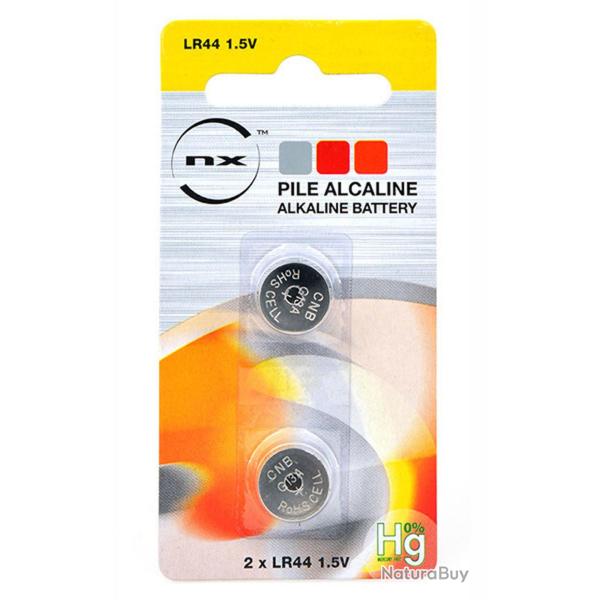 Piles NX Alcaline bouton LR44 pour viseur laser par 2