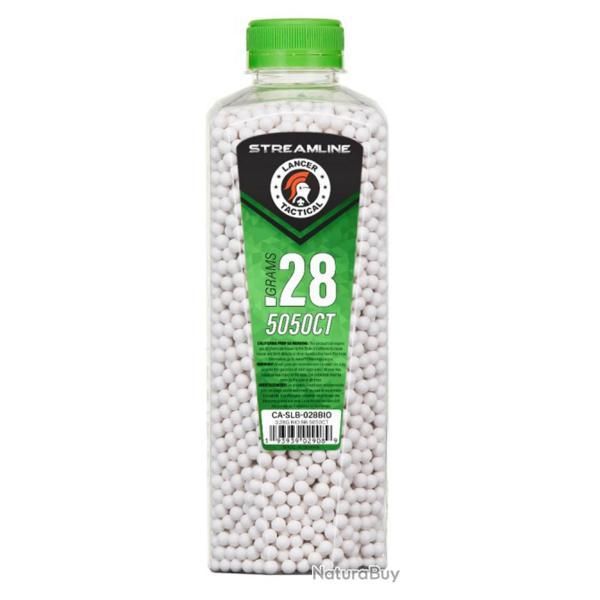 Billes Lancer Tactical Streamline 6mm Bio - 5050 en Bouteille - 0.28 g