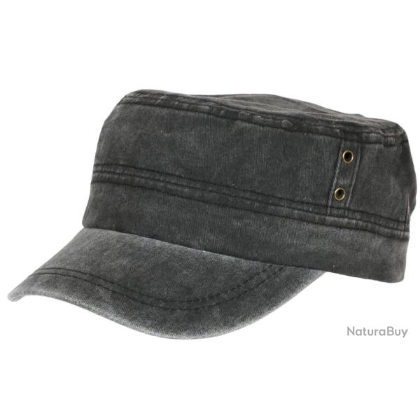 Casquette Militaire Noire Vintage en Coton Tendance Havana Taille unique Noir