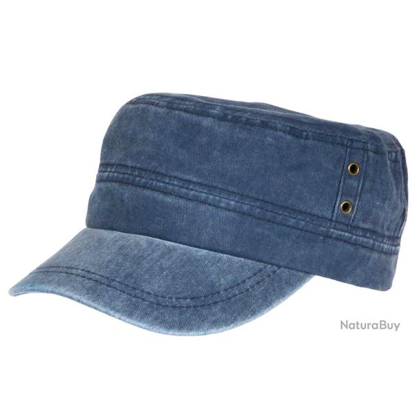 Casquette Militaire Bleue Vintage en Coton Tendance Havana Taille unique Bleu