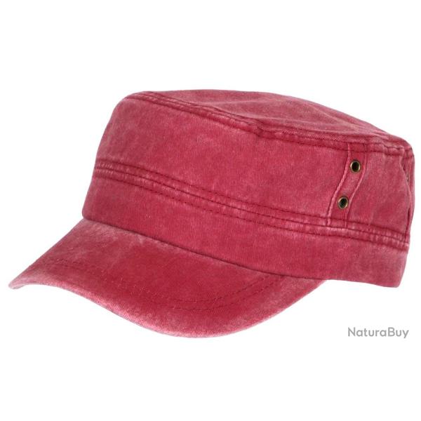 Casquette Militaire Rouge Vintage en Coton Tendance Havana Taille unique Rouge