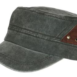 Casquette Militaire Noire Originale en Coton Classe Stiago Taille unique Noir