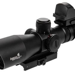 Lunette Lancer Tactical 3-9x42 Rouge & Vert + Micro Red-Dot de Vis&eacute;e Rapide