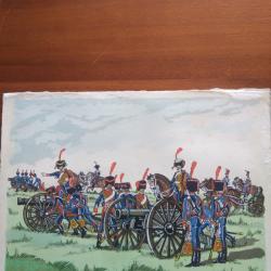 Gouache, artillerie de la garde imp&eacute;riale 1er Empire