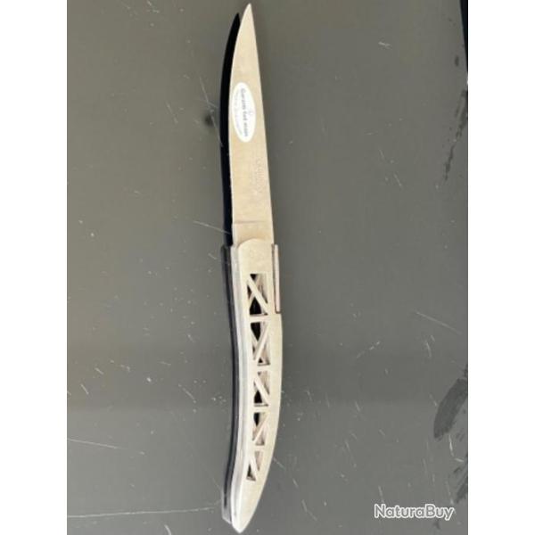 Couteau pliant laguiole en Aubrac origine GOLDEN GATE Inox bross� San Francisco collection