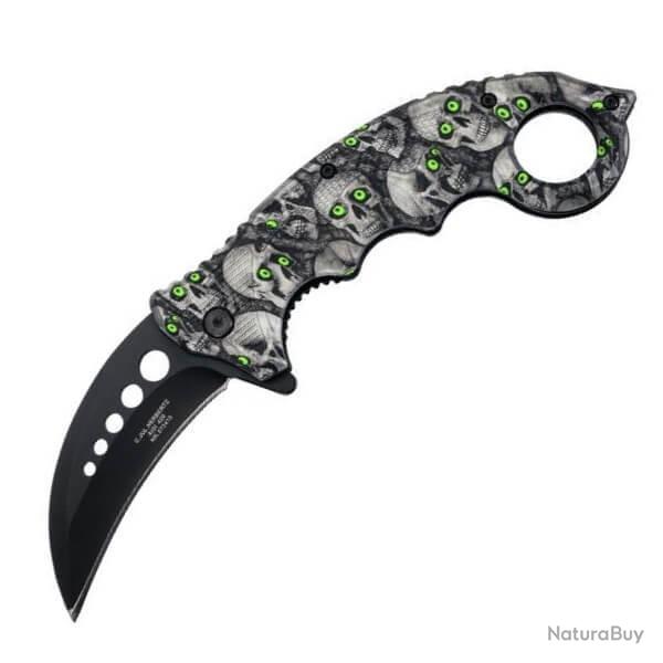 572413 couteau pliant Herbertz Karambit t�te de mort