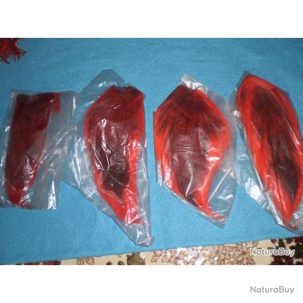 Queue de Daim teinte rouge  ! Indianiste, Trappeur, Trade, Reconstitution !