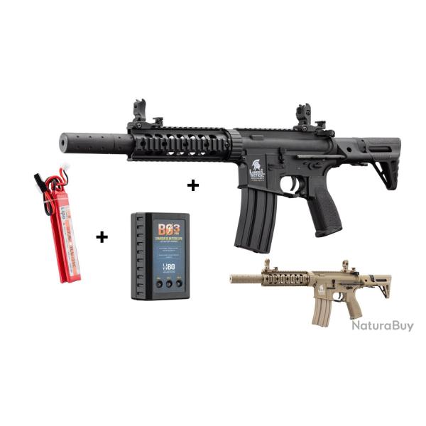 Replique Lancer Tactical AEG LT-15 GEN2 PDW Pack Complet 1J Noir