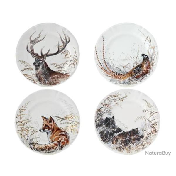 ASSIETTES � DESSERT GIBIERS DE SOLOGNE x4