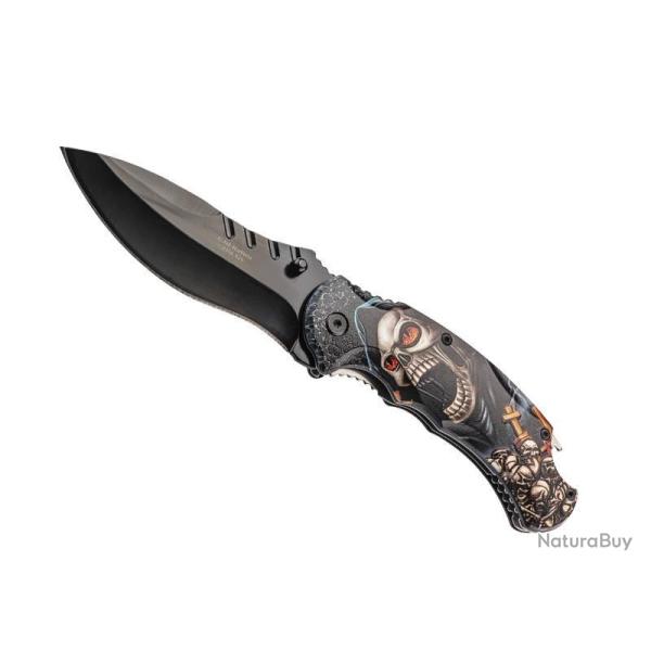 COUTEAU HERBERTZ TETE DE MORT 12CM INOX