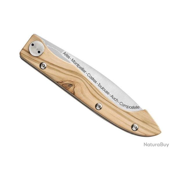 COUTEAU DOZORME COMPOSTELLE VOIE D'ARLES OLIVIER 12,5CM