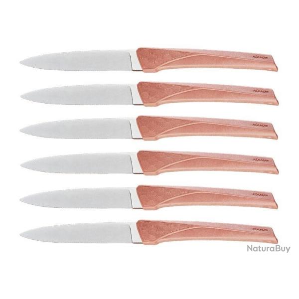 BOITE 6 COUTEAUX TABLE KIANA TERRACOTTA