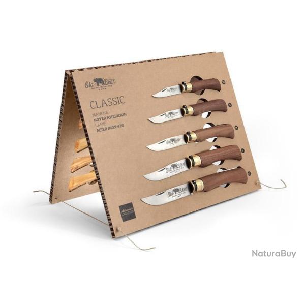 PRESENTOIR 20 COUTEAUX OLD BEAR CLASSIC + 1 OFFERT