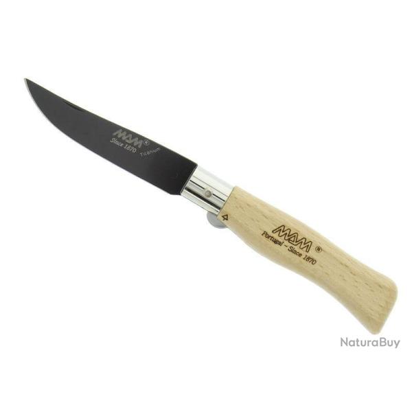 COUTEAU M.A.M. HETRE 11CM LAME TITANIUM NOIR