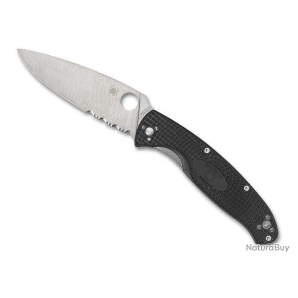 COUTEAU SPYDERCO RESILIENCE NOIR SEMI-DENTEE