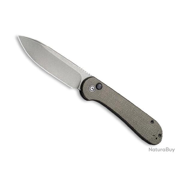 COUTEAU CIVIVI BUTTON LOCK ELEMENTUM MICARTA VERT FONCE
