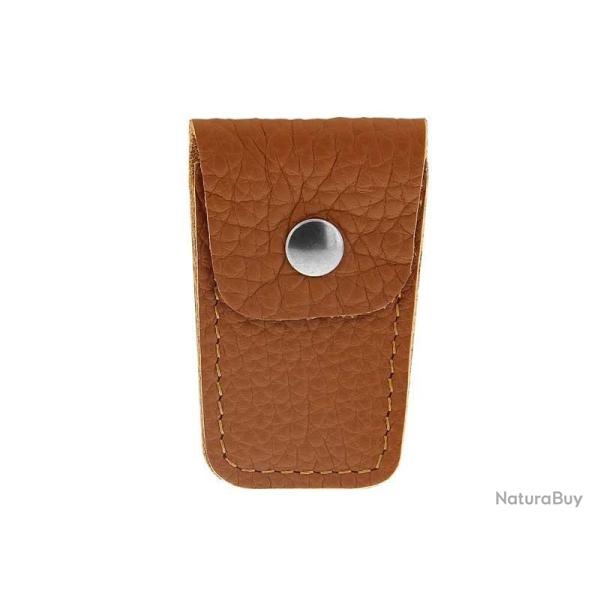 ETUI CISEAUX PLIANTS CUIR CAMEL