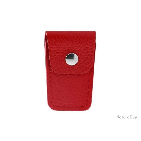 ETUI CISEAUX PLIANTS CUIR ROUGE