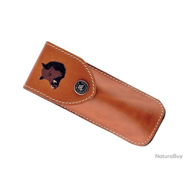ETUI RANDONNEUR CUIR FAUVE 12CM SANGLIER
