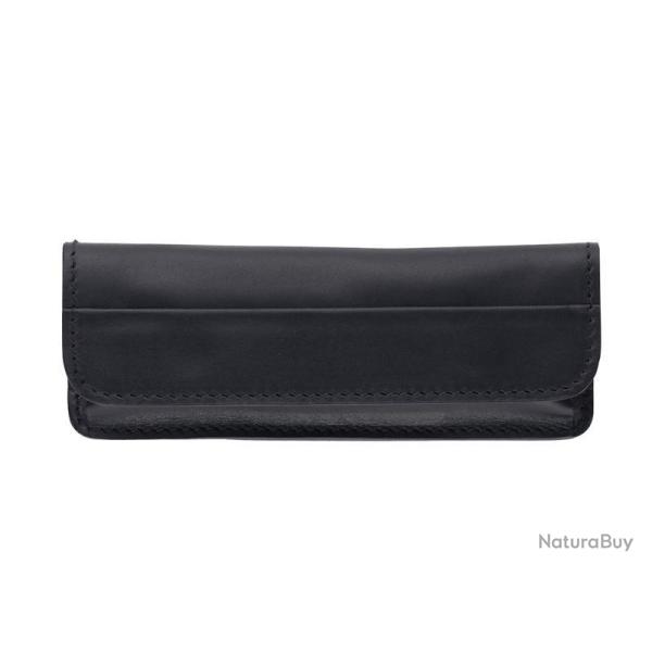 ETUI TENDANCE CUIR NOIR HORIZONTAL 12/13CM