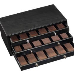 COFFRET CUIR NOIR 18 COUTEAUX