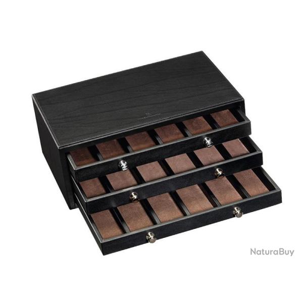 COFFRET CUIR NOIR 18 COUTEAUX