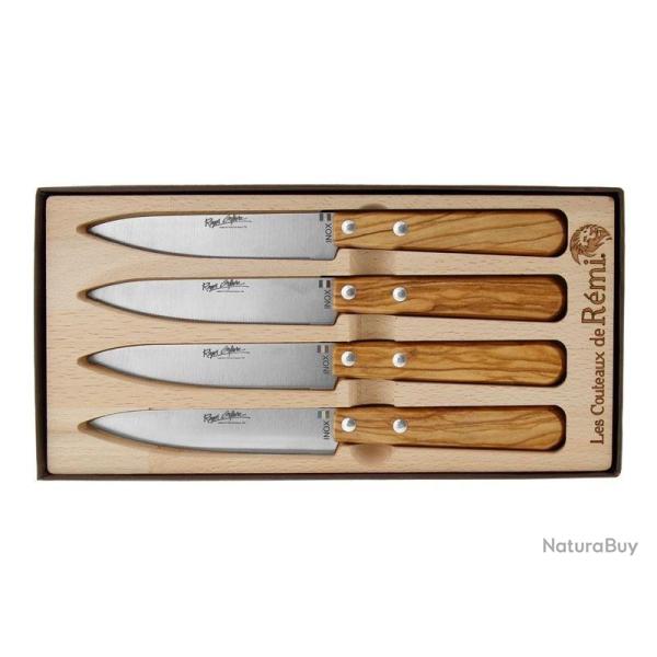 COFFRET 4 COUTEAUX TABLE INOX OLIVIER