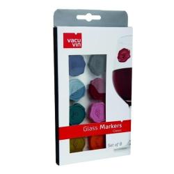 JEU 8 MARQUE-VERRES VACU VIN CEPAGES