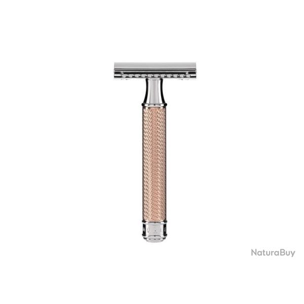 RASOIR DE SECURITE MUHLE TRADITION DORE ROSE P. FERME