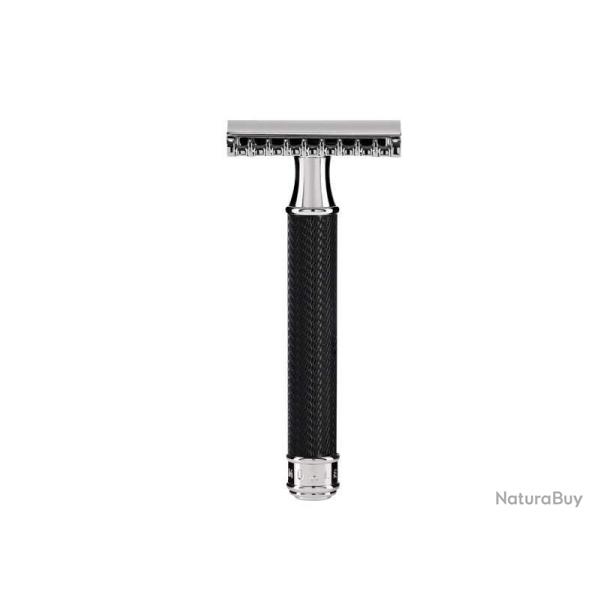 RASOIR DE SECURITE MUHLE TRADITION METAL NOIR PEIGNE OUVERT