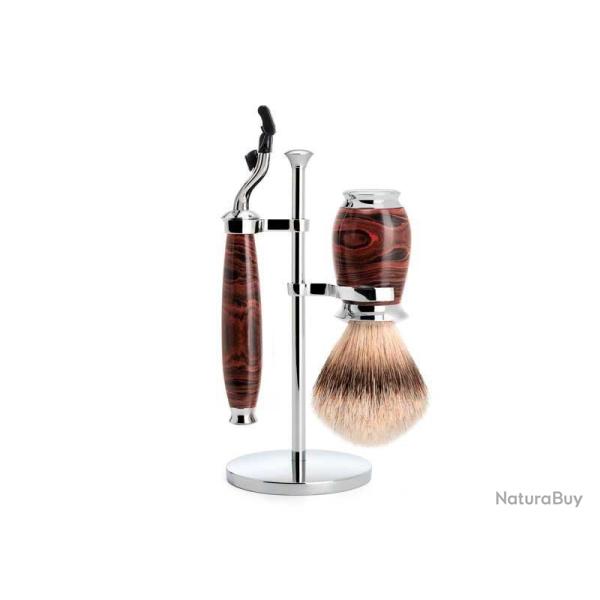 SET 3 P. MUHLE PURIST EBONITE MACH3 PUR ARGENTE