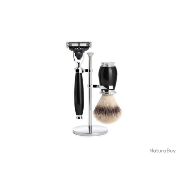 SET 3 P. MUHLE PURIST NOIR MACH3 SYNTH.ARGENTE