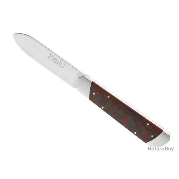 COUTEAU FONTENILLE-PATAUD PRADEL FIBRE DE CARBONE ROUGE 11,5CM INOX