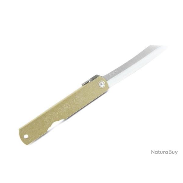 COUTEAU HIGONOKAMI LAITON DORE 10CM CARBONE