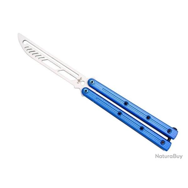 COUTEAU PAPILLON D'ENTRAINEMENT THIRD ALU BLEU 12,5CM INOX