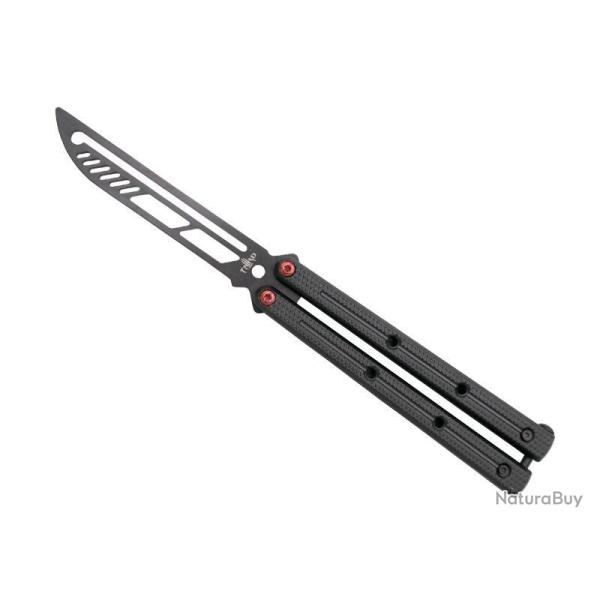 COUTEAU PAPILLON D'ENTRAINEMENT THIRD ALU NOIR 12,5CM INOX