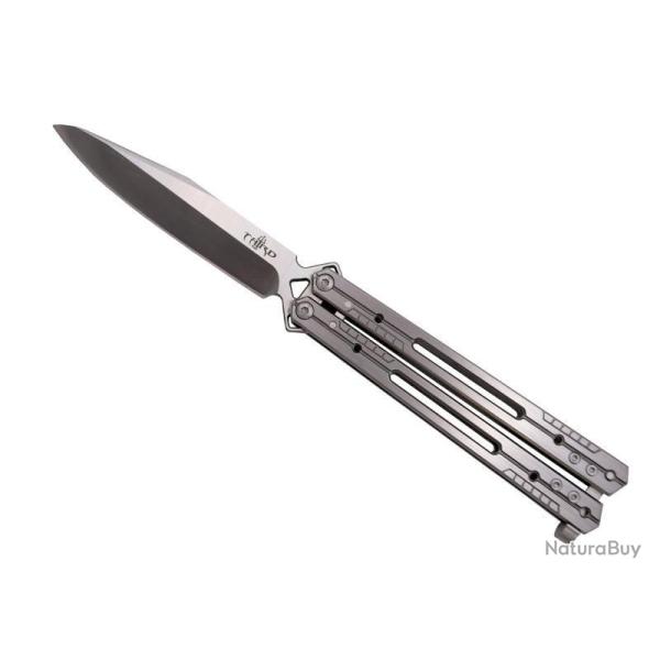 COUTEAU PAPILLON THIRD 13CM TOUT INOX SATINE