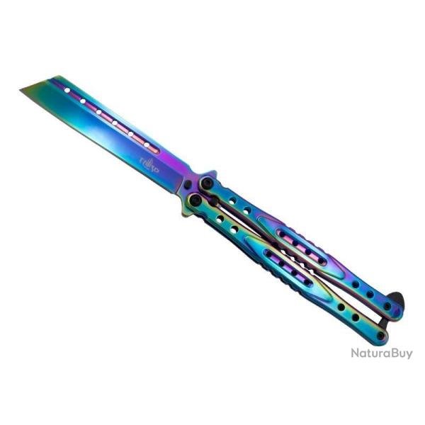 COUTEAU PAPILLON THIRD ARC-EN-CIEL 12CM INOX
