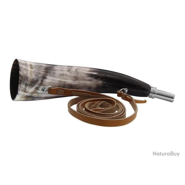 CORNE D'APPEL RONDE 27CM CORNE DE VACHE + SAUTOIR