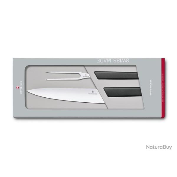 COFFRET DECOUPER VICTORINOX 2P SWISS MODERN NOIR